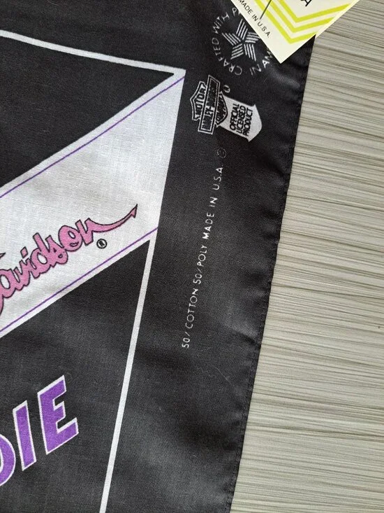 NEW Vintage Harley Davidson Eagle Bandana Legends Never Die Black 21"x21" USA - Picture 3 of 5